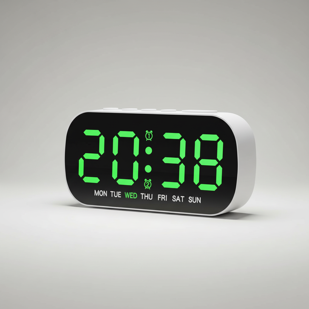 LED-Wecker mit USB-Stromversorgung, Doppelalarm und hellem Display