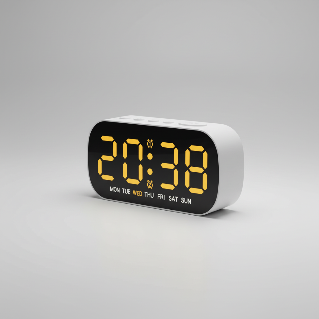 LED-Wecker mit USB-Stromversorgung, Doppelalarm und hellem Display