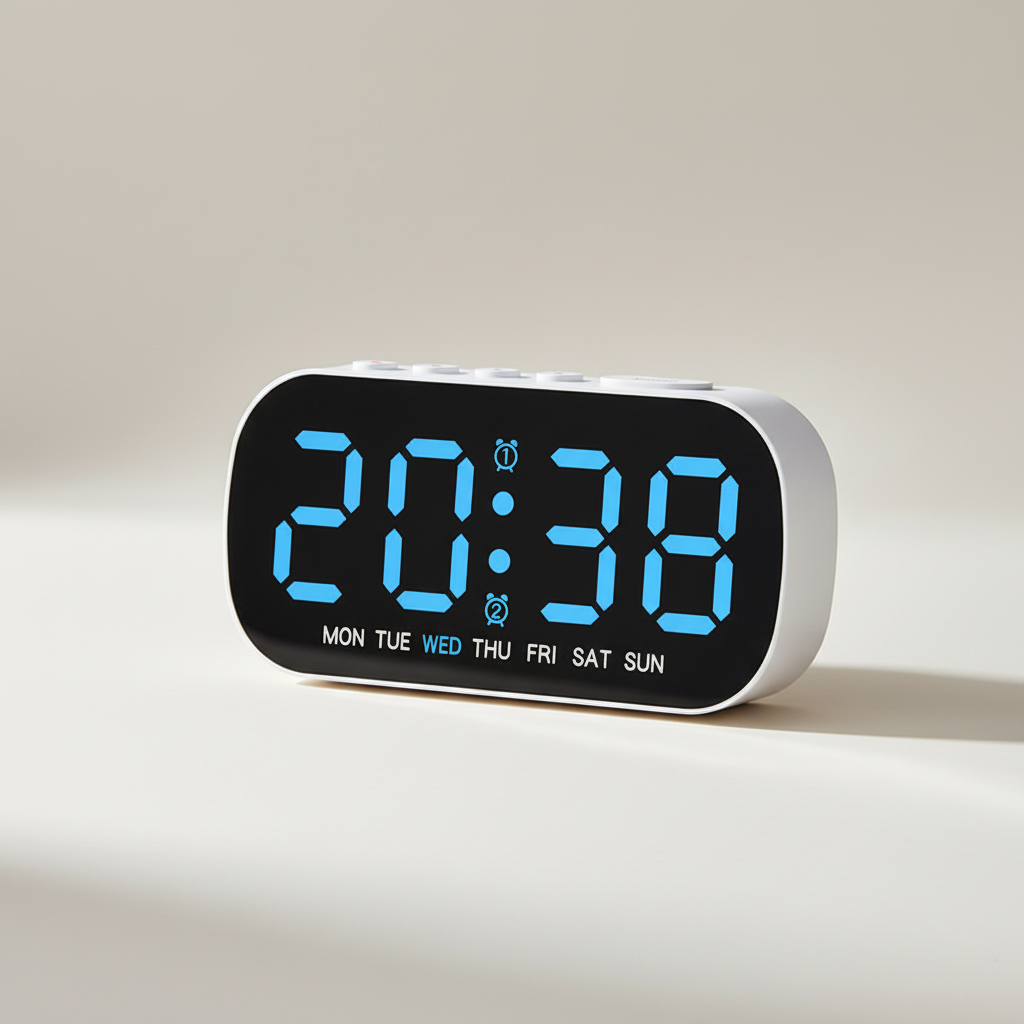 LED-Wecker mit USB-Stromversorgung, Doppelalarm und hellem Display