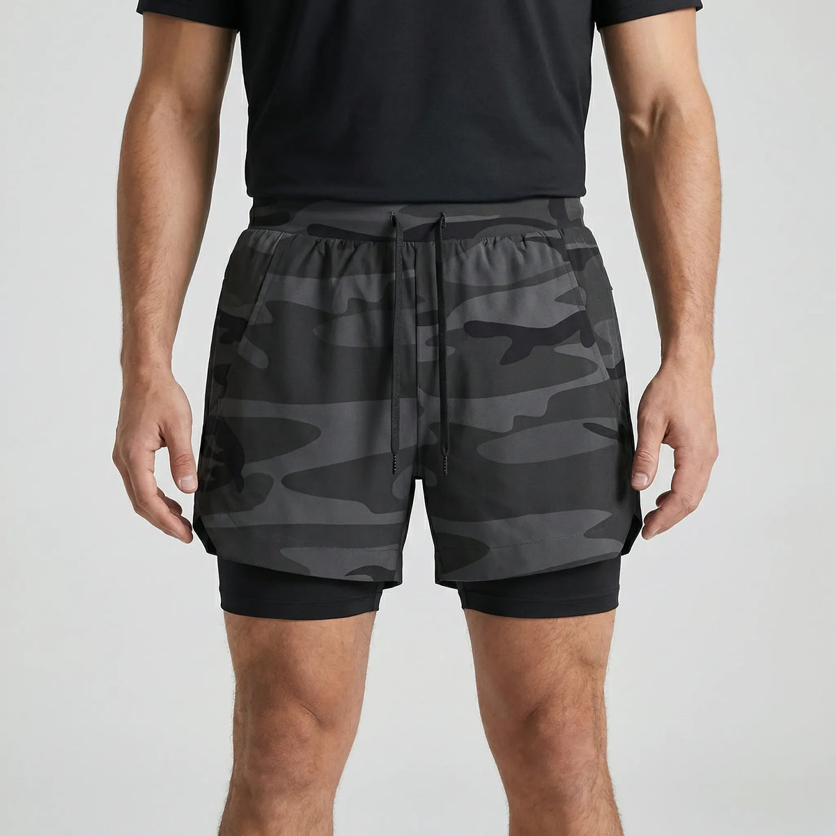 Herren-Laufshorts 2-in-1 atmungsaktiv mit Doppelschicht-Konstruktion
