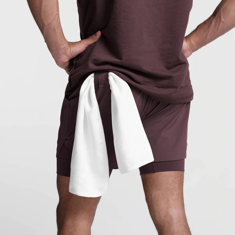 Herren-Laufshorts 2-in-1 atmungsaktiv mit Doppelschicht-Konstruktion