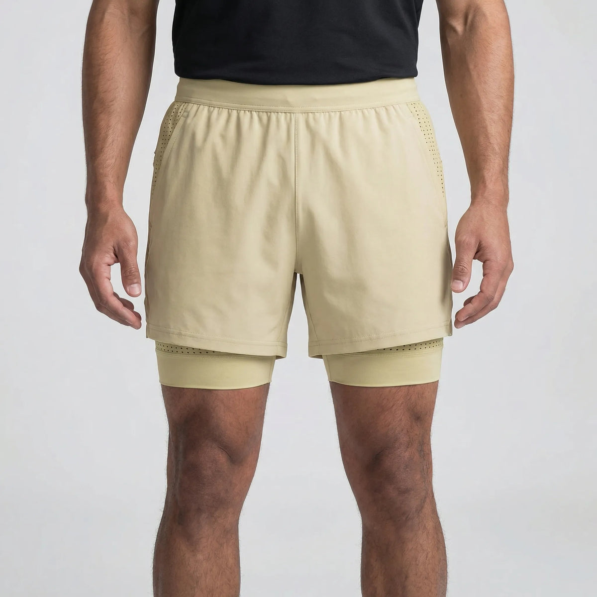 Herren-Laufshorts 2-in-1 atmungsaktiv mit Doppelschicht-Konstruktion