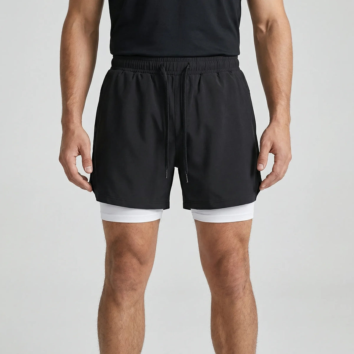 Herren-Laufshorts 2-in-1 atmungsaktiv mit Doppelschicht-Konstruktion