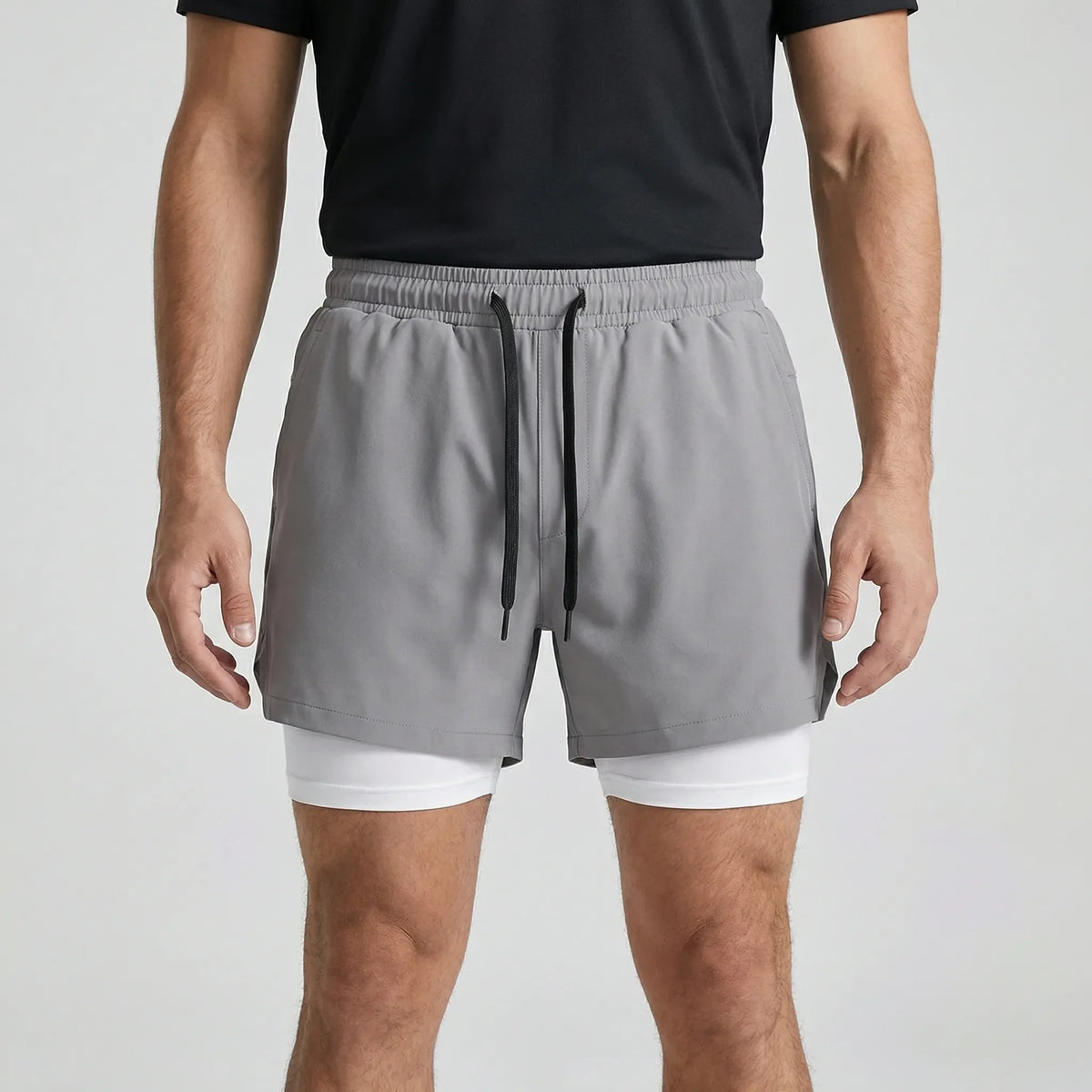 Herren-Laufshorts 2-in-1 atmungsaktiv mit Doppelschicht-Konstruktion