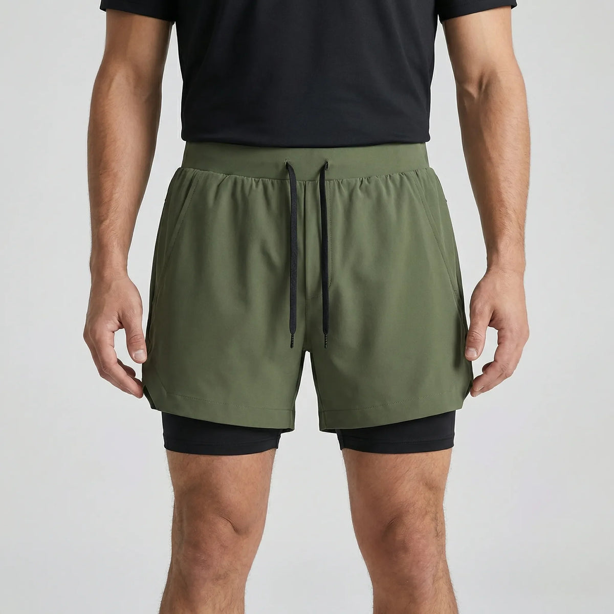 Herren-Laufshorts 2-in-1 atmungsaktiv mit Doppelschicht-Konstruktion