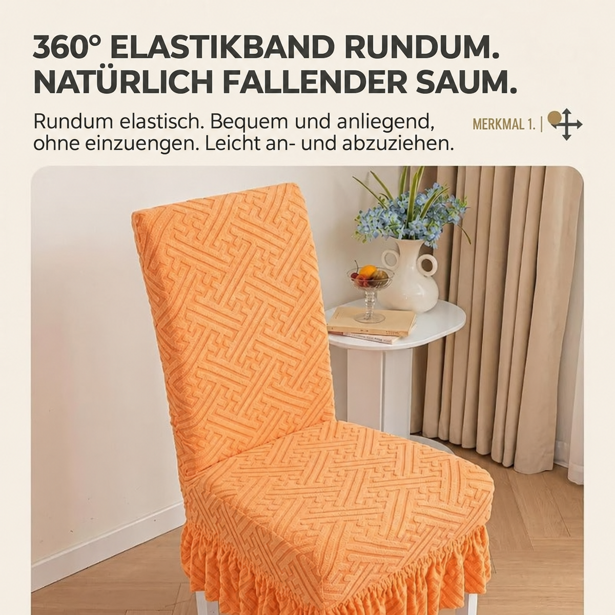 Camp Basel | Eleganter plissierter Stuhlbezug