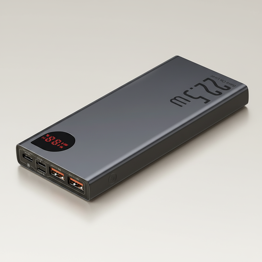 Tragbares Ladegerät mit 20000 mAh Kapazität und Metallgehäuse