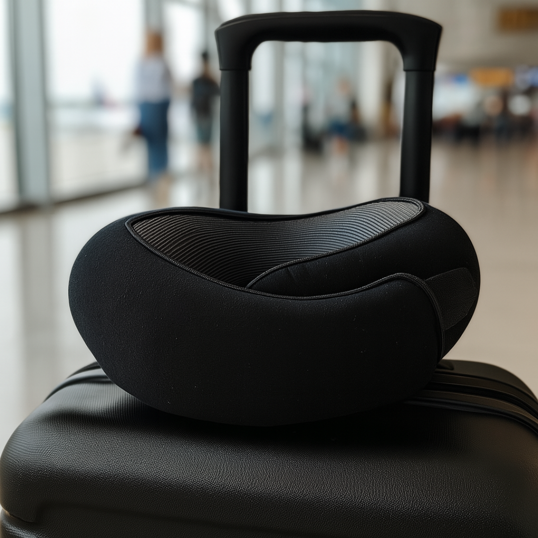 U-förmiges Reisekissen Memory-Foam atmungsaktiver Baumwollbezug Nackenstütze