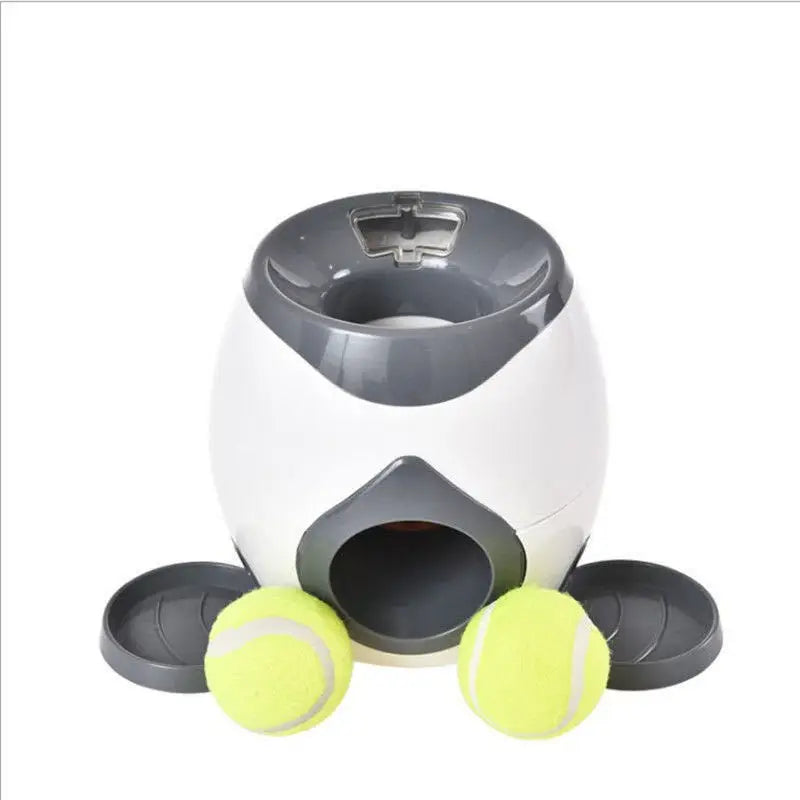 Automatischer Ballwerfer für Hunde mit Leckerli-Spender interaktives Spielzeug