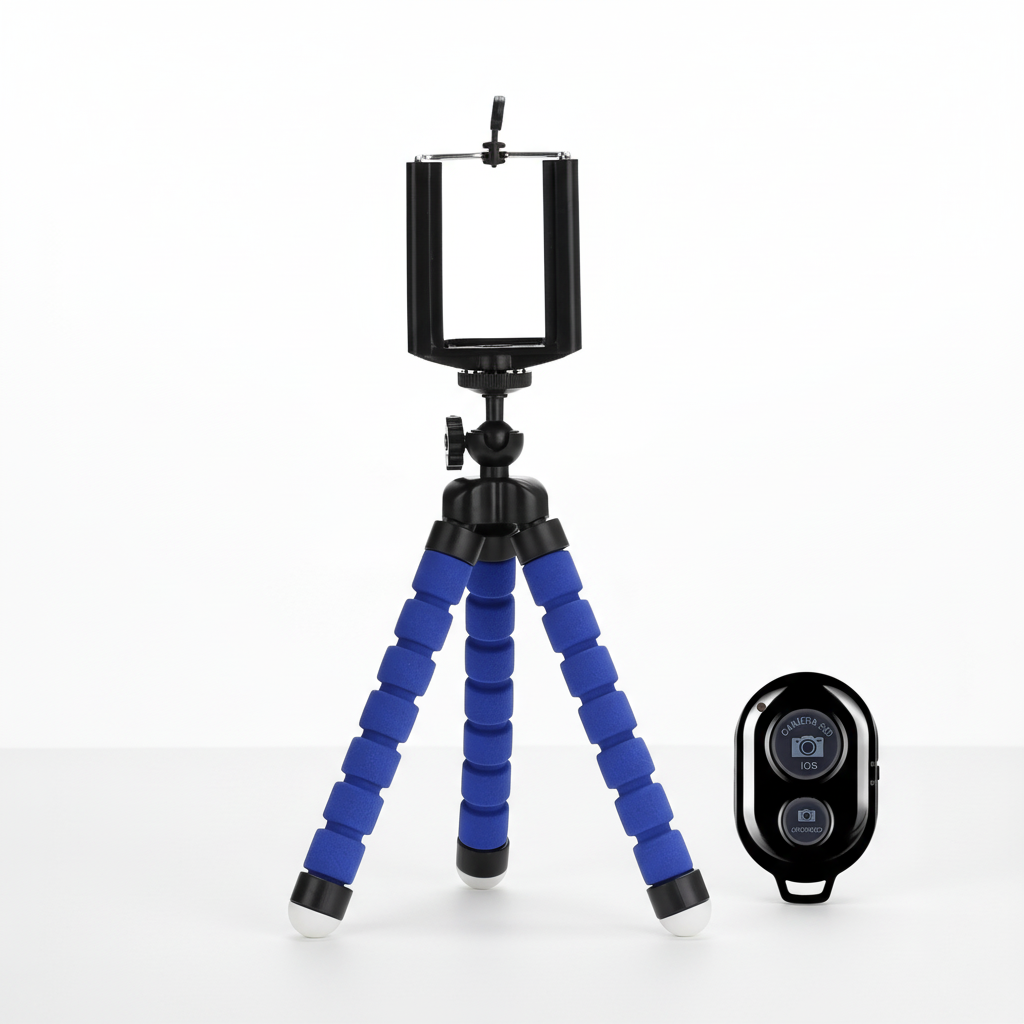 Flexibles Mini-Stativ mit Schaumstoffbeinen für Smartphone- und Kameraaufnahmen