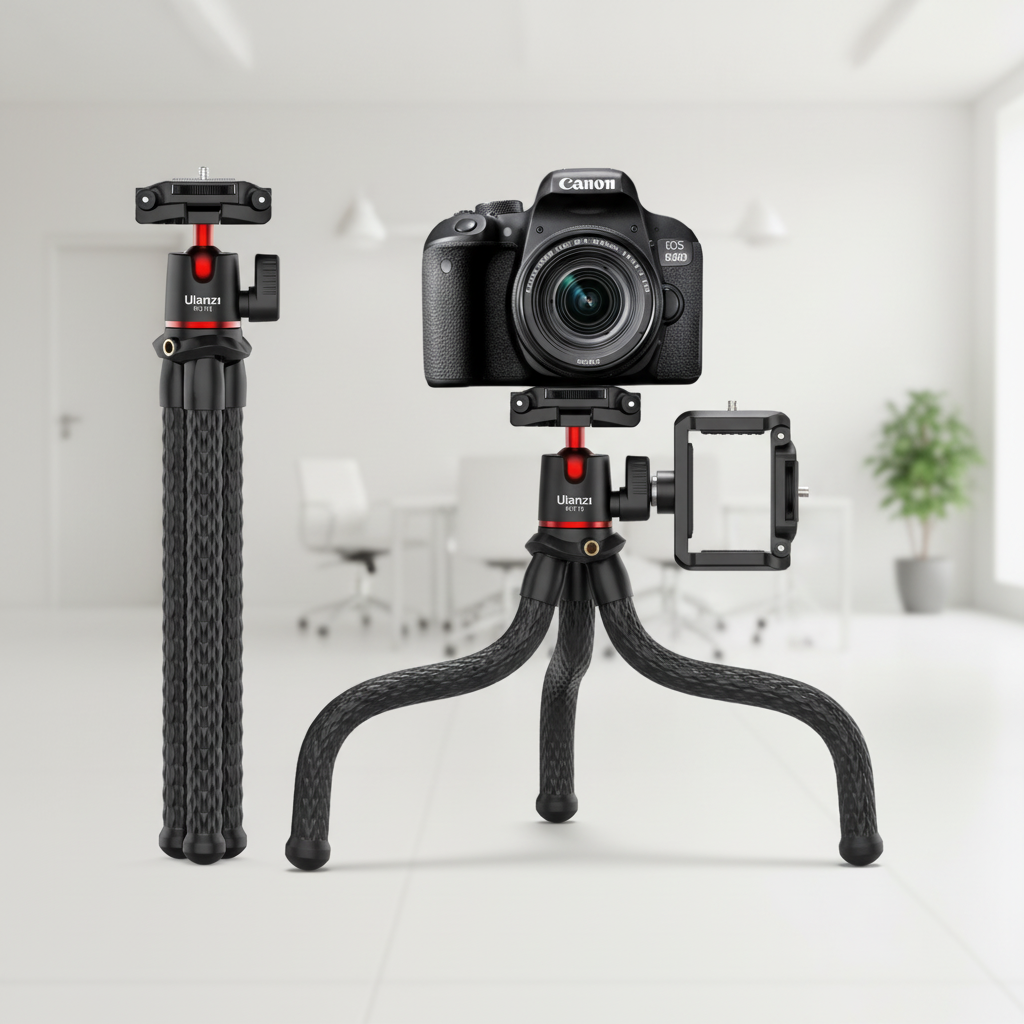 Flexibler Oktopus-Stativ mit Smartphone- und Kamera-Halterung
