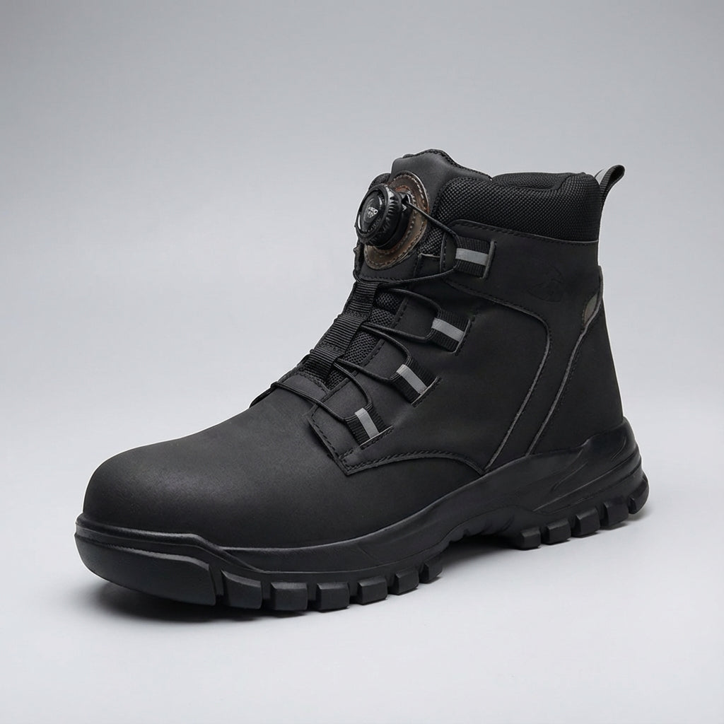 Knöchelhohe Sicherheitsstiefel mit verstärktem Zehenaufprallschutz und rutschfester Sohle