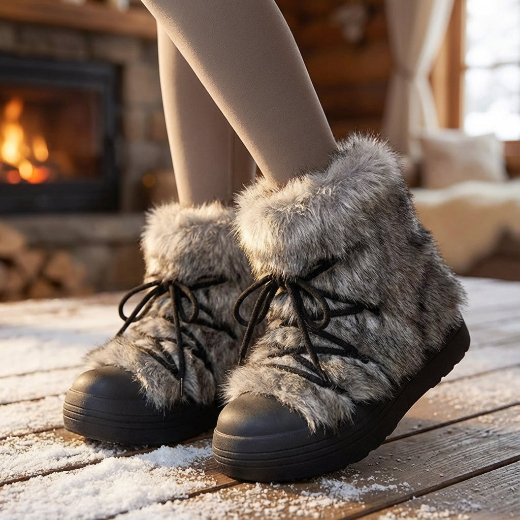 Knöchelstiefel Winter mit warmer Innensohle und Plateausohle