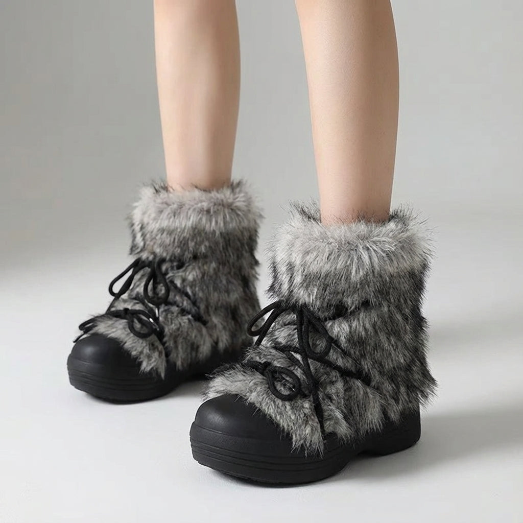 Knöchelstiefel Winter mit warmer Innensohle und Plateausohle