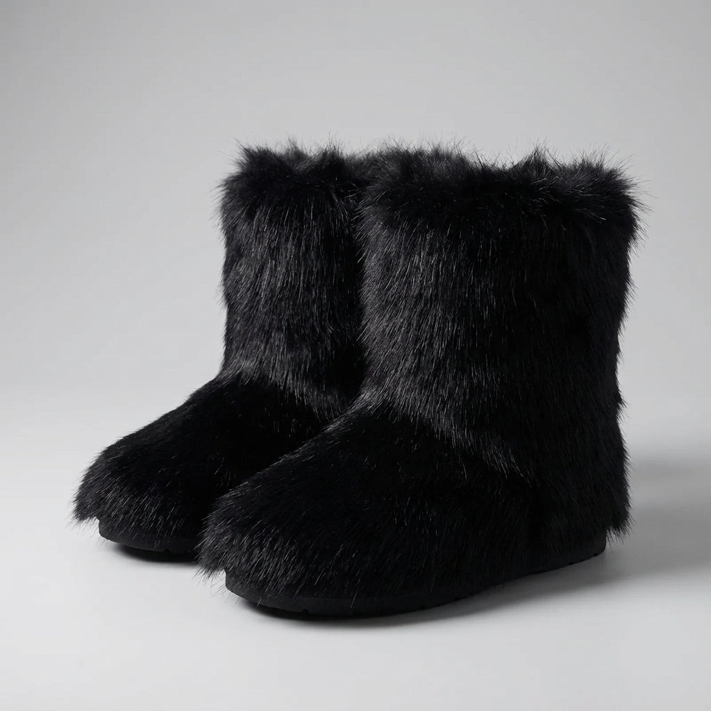 Halbhohe Winterstiefel mit flauschiger Plüschfütterung und griffiger Wintersohle