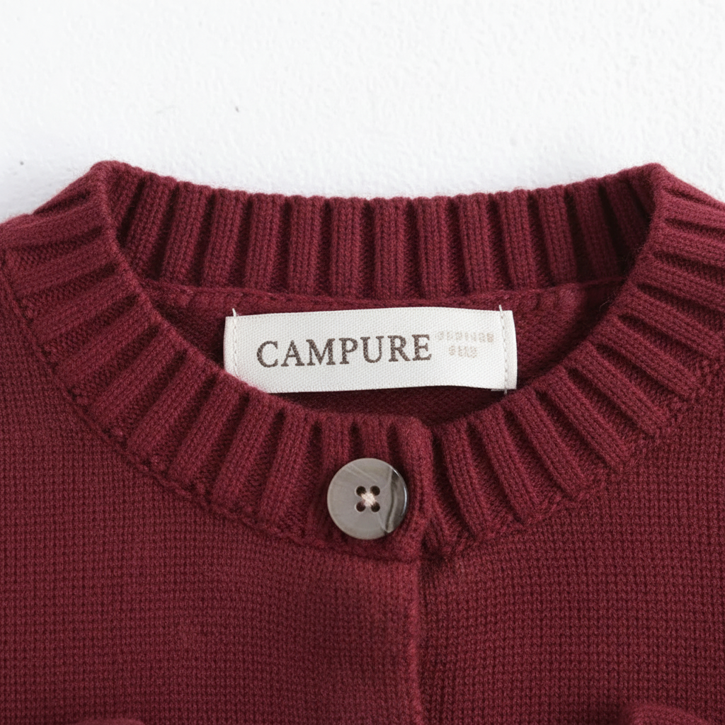 Mädchen Strickjacke mit Schleifen und gerippten Details