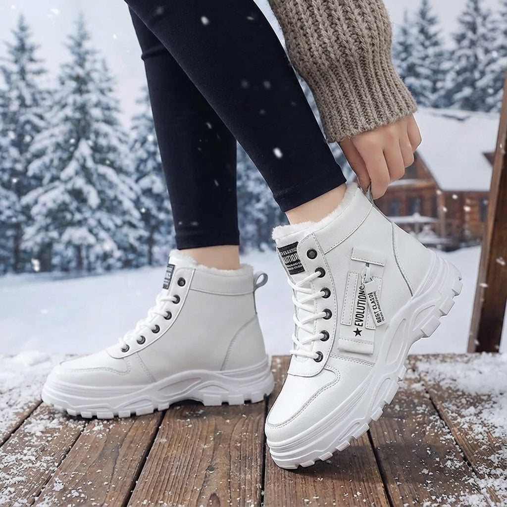 Knöchelhohe Winterstiefel mit Reißverschluss rutschfest warm gefüttert