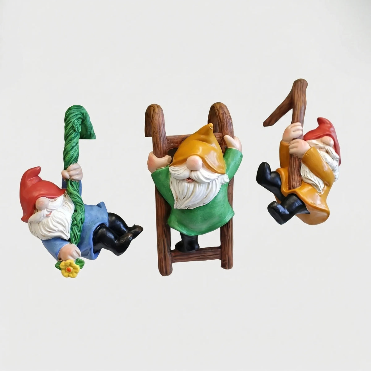 Miniatur-Kletterzwerge handgemalt zum Einhängen auf Blumentöpfe
