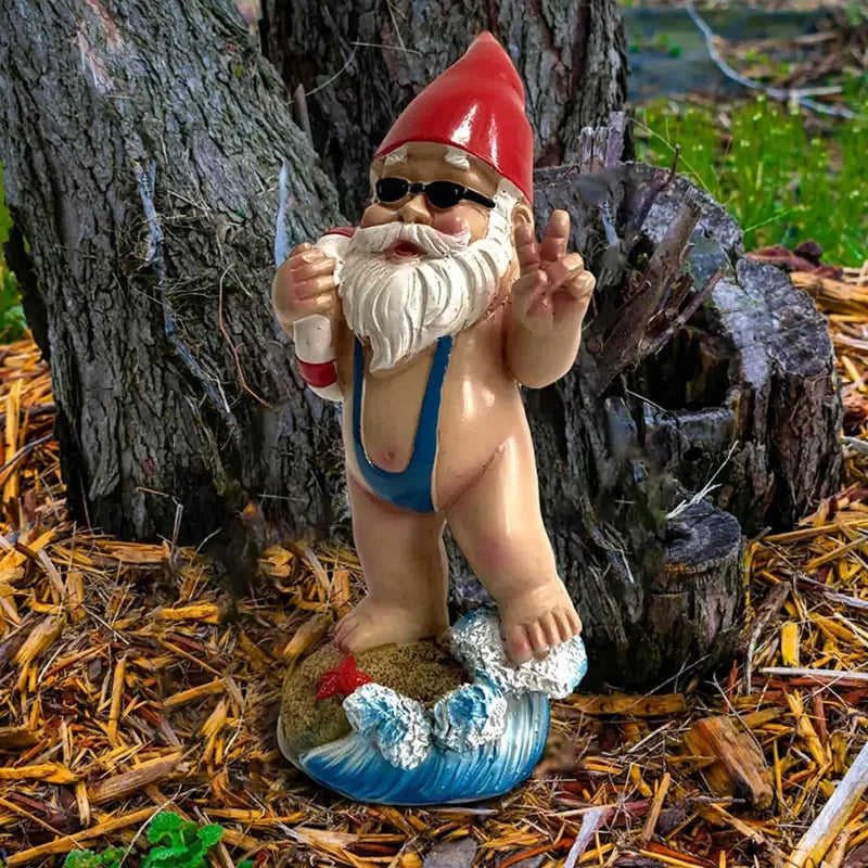 Gartenzwerg Bikini aus Kunstharz für Außendekoration
