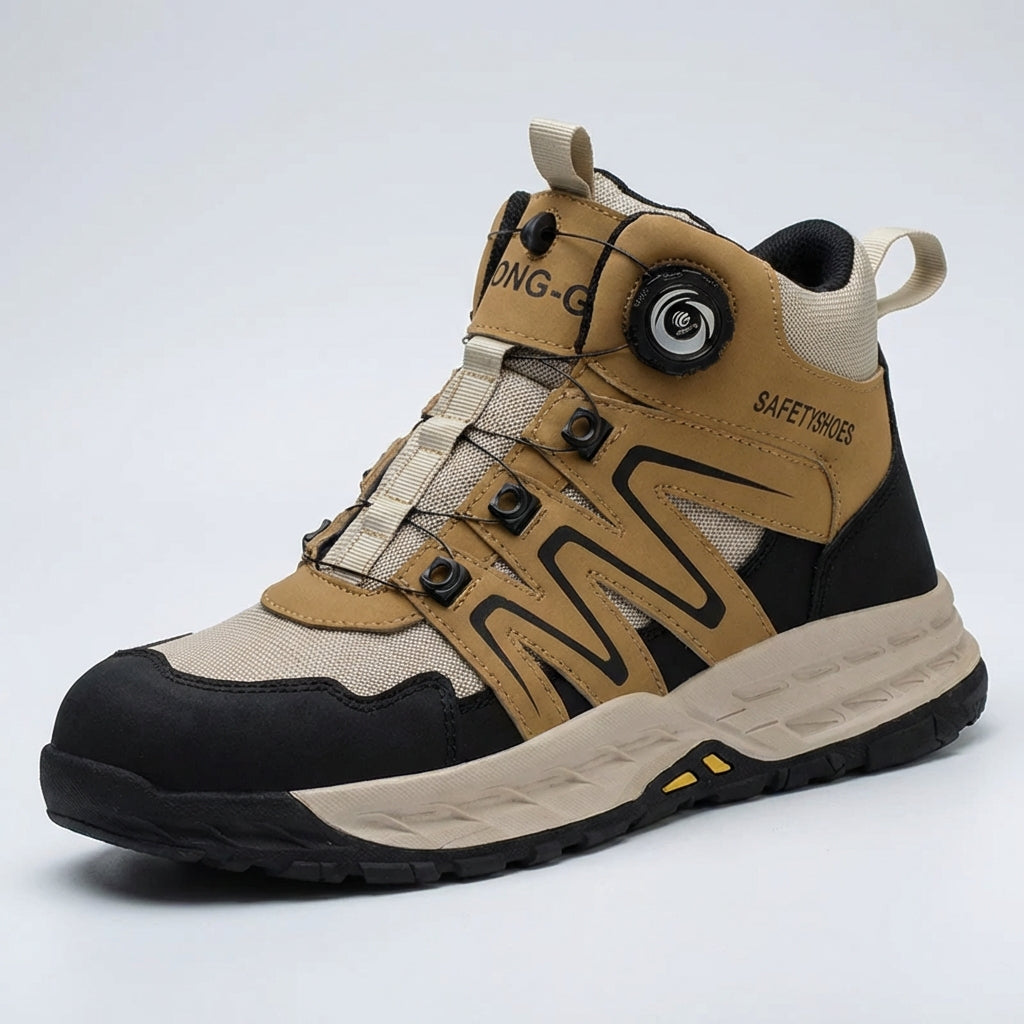 Hochschaftiger Sicherheitsstiefel mit Zehenschutz und rutschfester Sohle