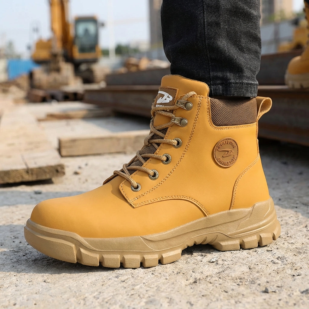 Hochschaftiger Arbeitsschutzstiefel mit verstärkter Zehenkappe rutschfest