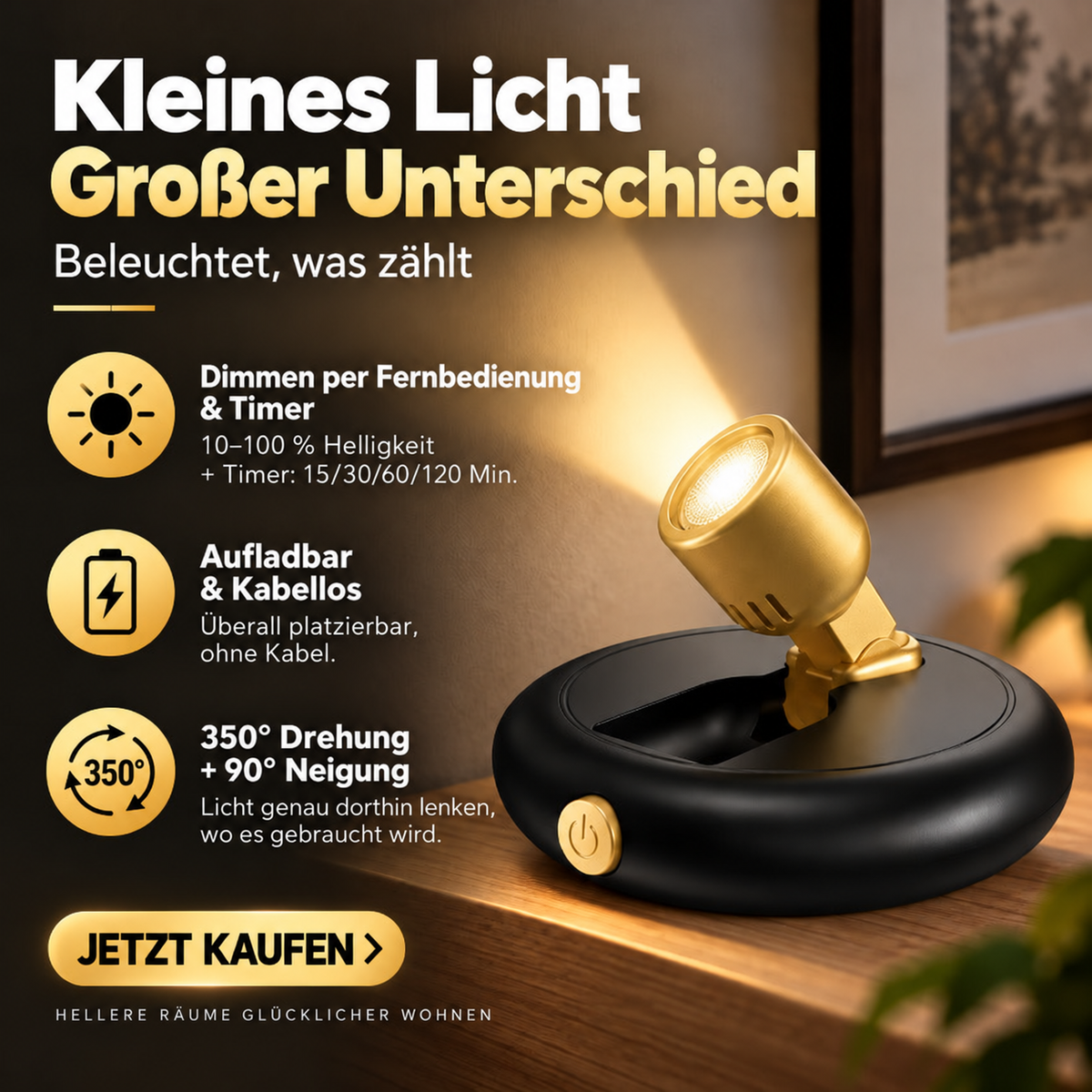 Camp Basel | Kabelloser wiederaufladbarer Art Spotlight