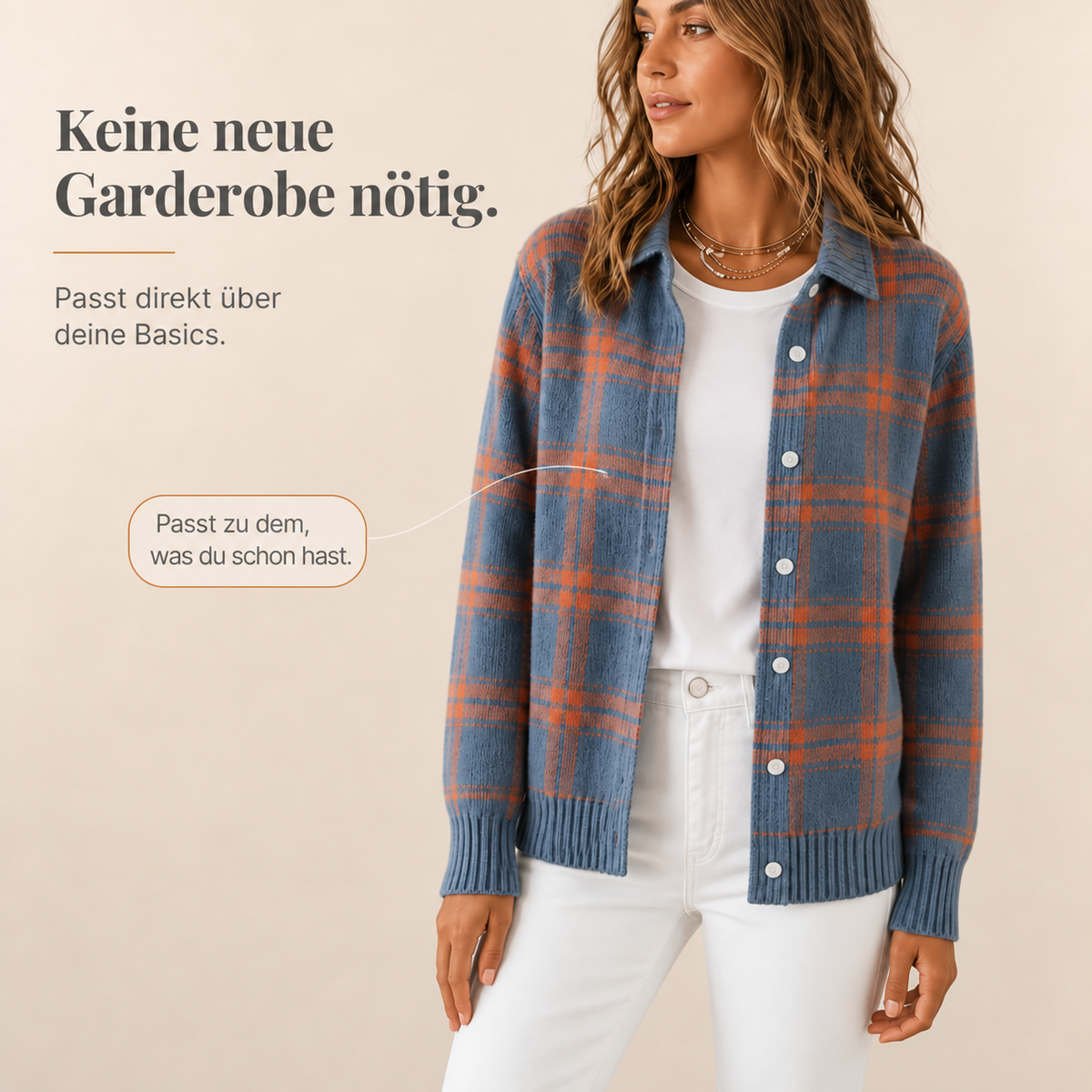 Camp Basel | Karierte Strickjacke mit Hemskragen