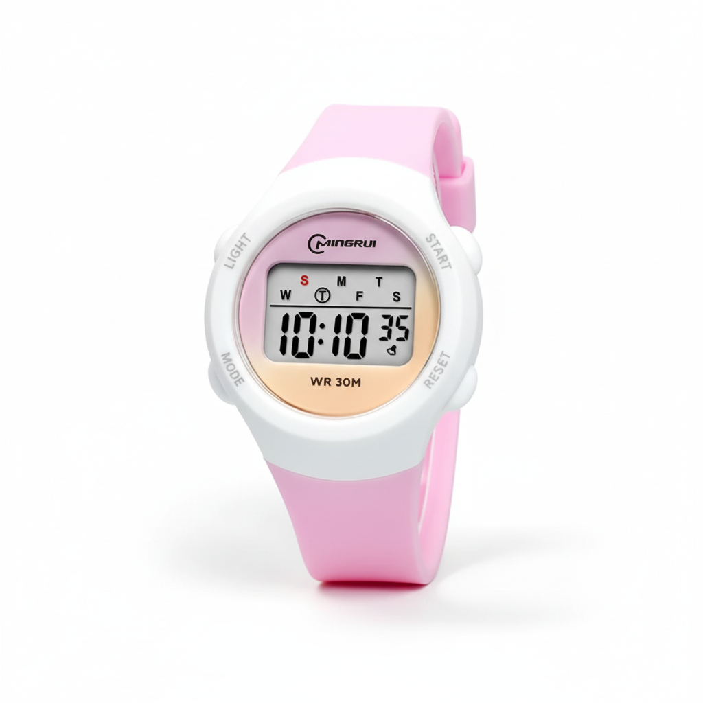 Digitale Kinderuhr mit Silikonarmband, Sportfunktionen und Wasserdichtigkeit
