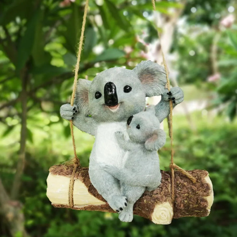 Hängende Koala-Tierfigur aus Harz für Gartendekoration