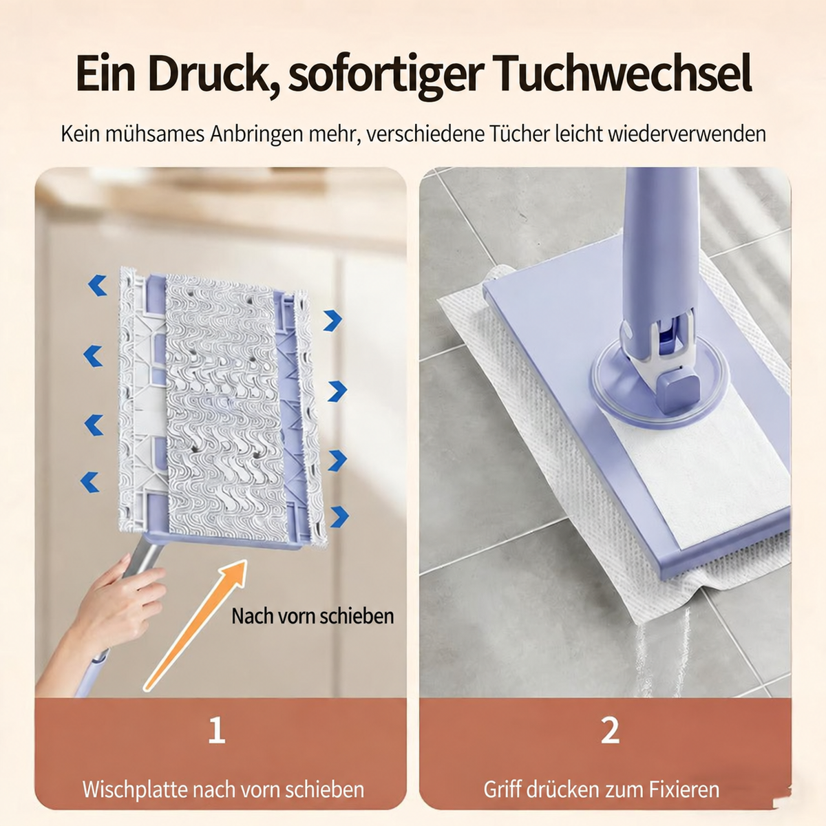 Camp Basel | Kontaktloser Wischmopp mit Tuchwechsel