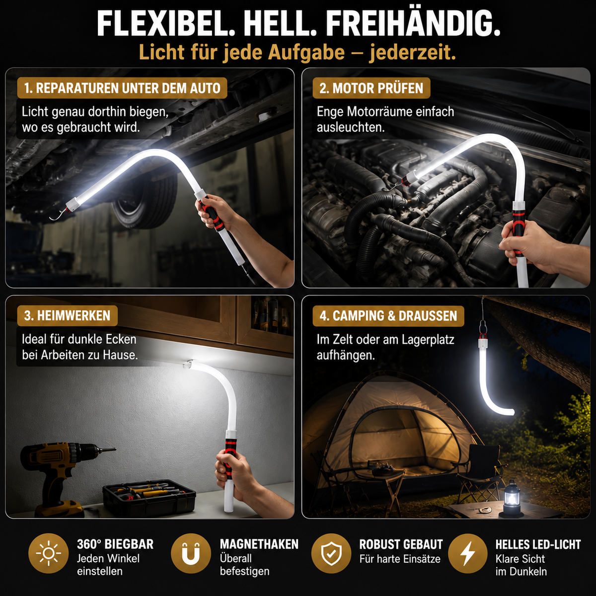 Camp Basel | LED Biegbare Arbeitslampe