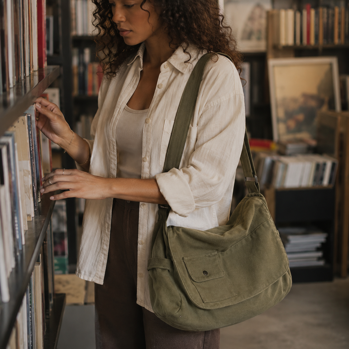 Camp Basel | Große Canvas Messenger Tasche