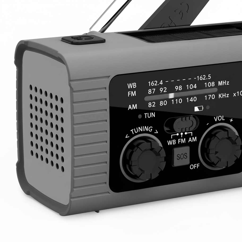 Notfallradio mit Handkurbel, LED-Licht und USB-Ladung