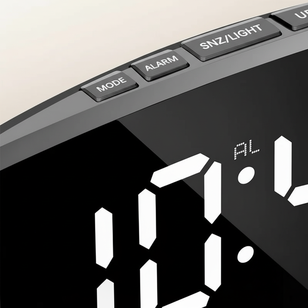 LED-Spiegeluhr mit großem weißen Display und Kalender-Funktion