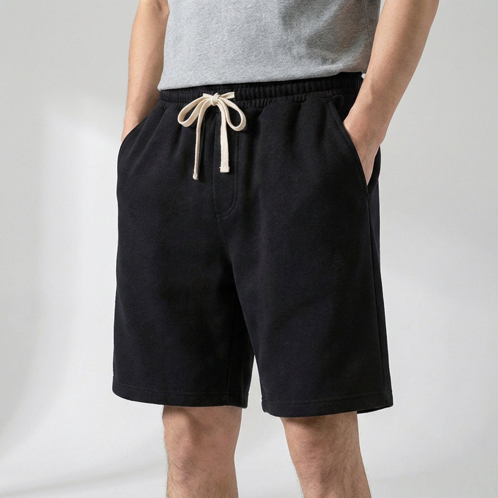 Herren-Shorts mittellang lockerer Schnitt atmungsaktiv mit Seitentaschen