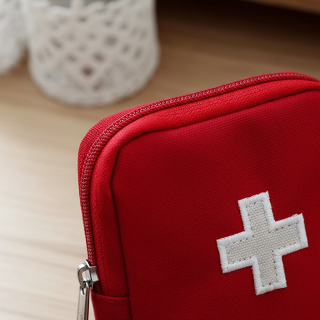Kompakte Reise-Erste-Hilfe-Tasche aus Oxford-Polyester mit Reißverschluss