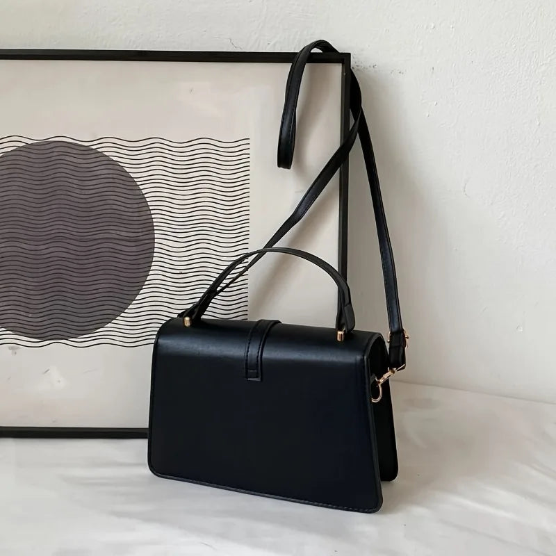 Minimalistische Crossbody-Tasche mit Tragegriff aus PU-Leder
