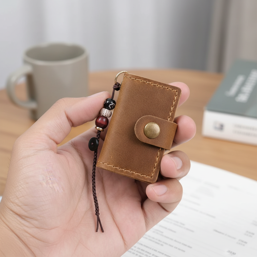 Mini-Taschennotizbuch mit Retro-Finish und Druckknopfverschluss