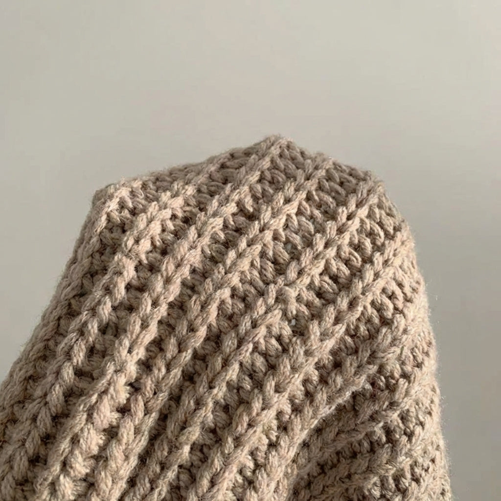 Kurze Poncho-Strickjacke Damen strukturiert entspannt