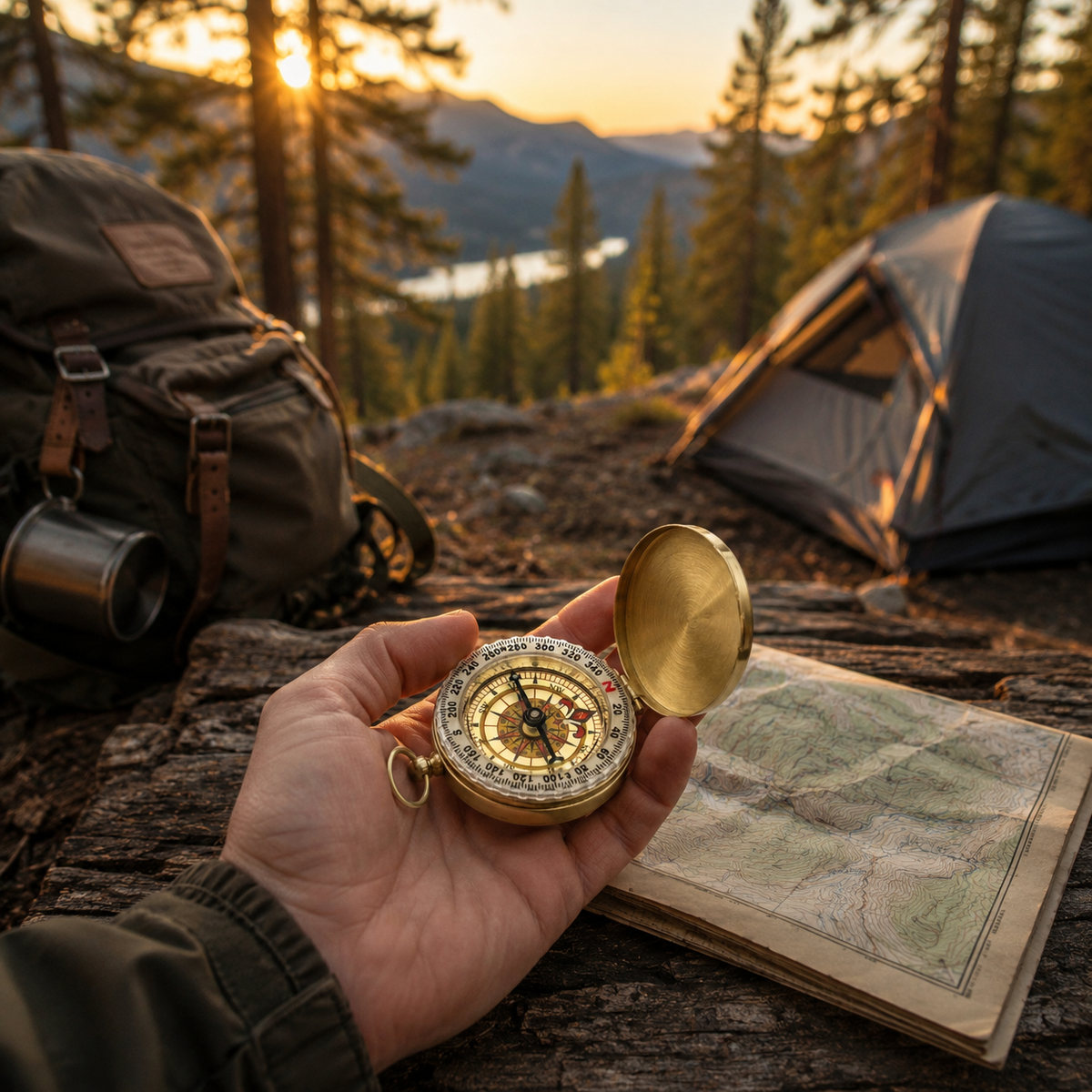 Camp Basel | Navara Taschenkompasses mit Schutzdeckel