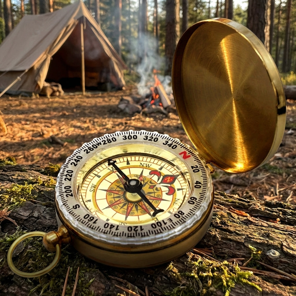Taschenkompasses mit Schutzdeckel, lumineszent, Peilring