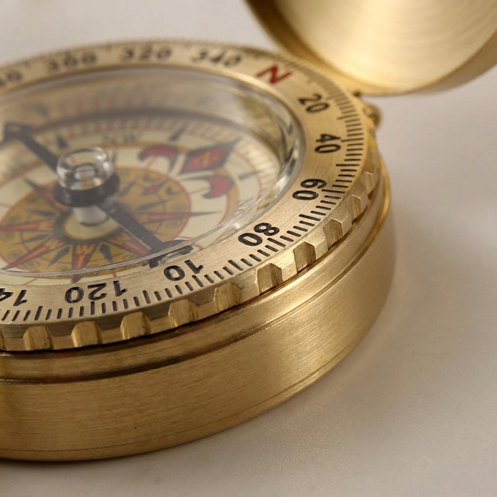 Taschenkompasses mit Schutzdeckel, lumineszent, Peilring