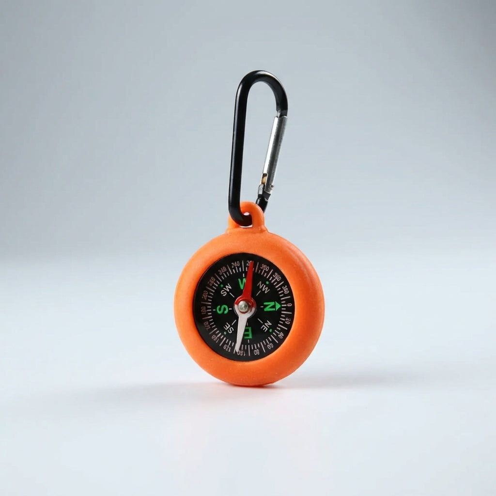 Kompakter Karabiner-Kompass mit Clip, leichtes Wanderzubehör