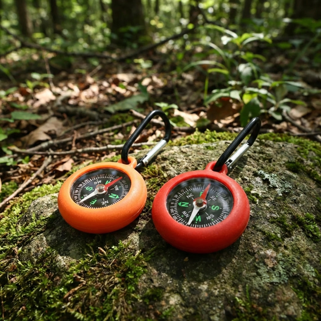 Kompakter Karabiner-Kompass mit Clip, leichtes Wanderzubehör