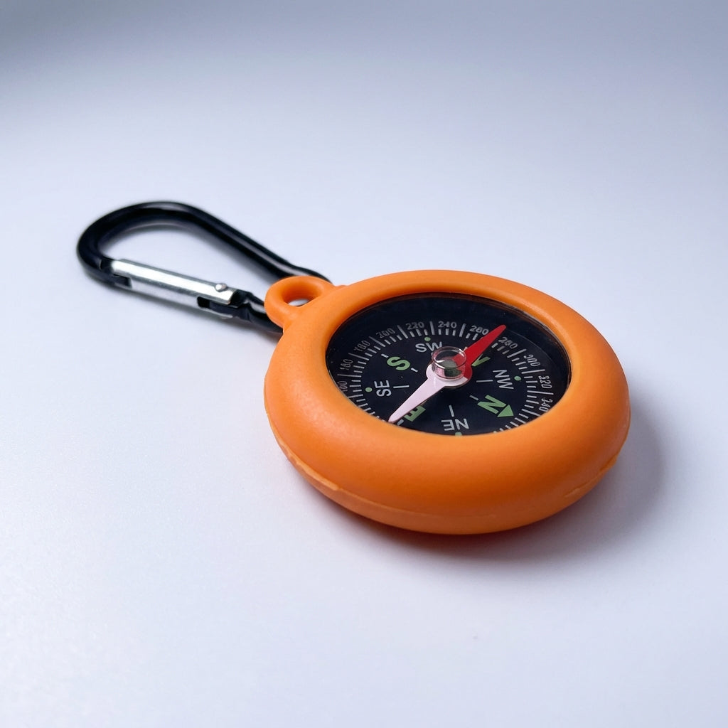 Kompakter Karabiner-Kompass mit Clip, leichtes Wanderzubehör