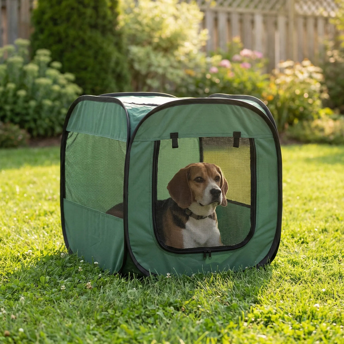 Klappbarer Haustierkäfig 94 cm Hunde Katzen tragbar mit Netzpaneelen
