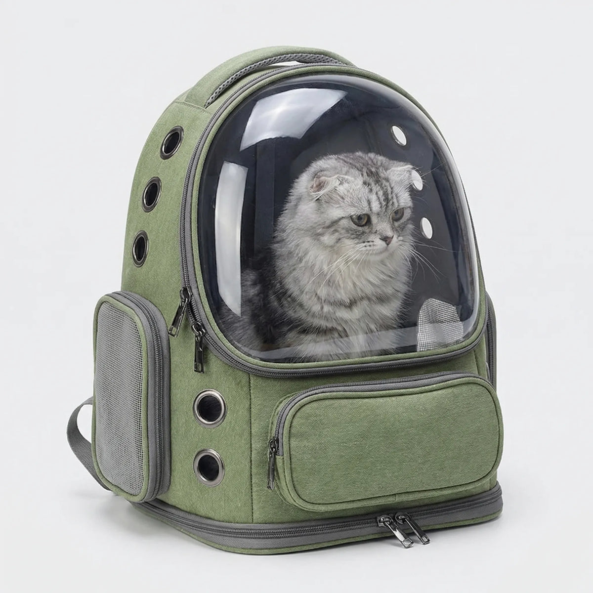 Haustier-Rucksack mit transparentem Fenster und Belüftung für Katzen