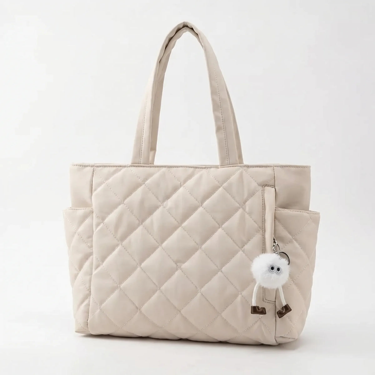 Gesteppte Shopper-Tasche mit Diamantmuster und breiten Schultergurten