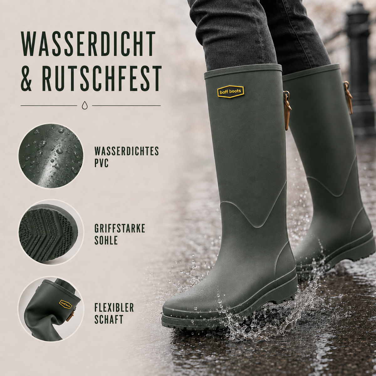 Camp Basel | RainVale Kniehohe Stiefel