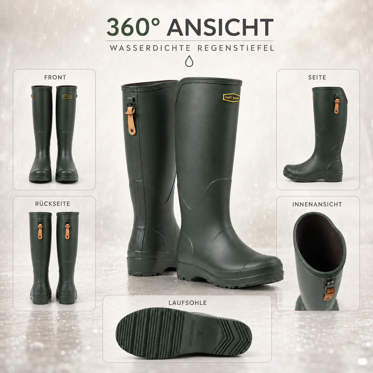 Camp Basel | RainVale Kniehohe Stiefel